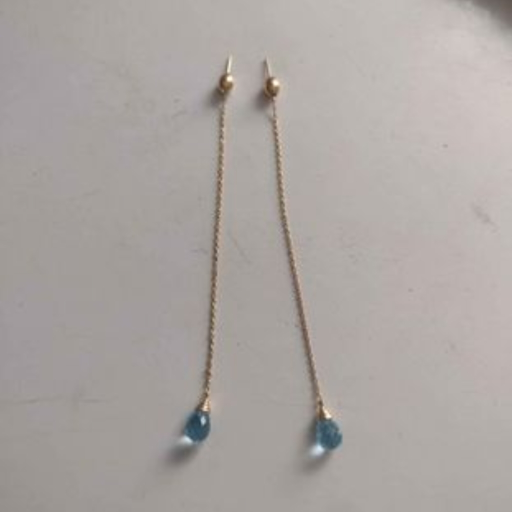 Blue Topaz 14kt Gold Mexico Earrings